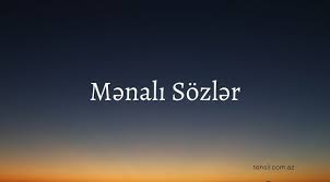 mənalı sözlər